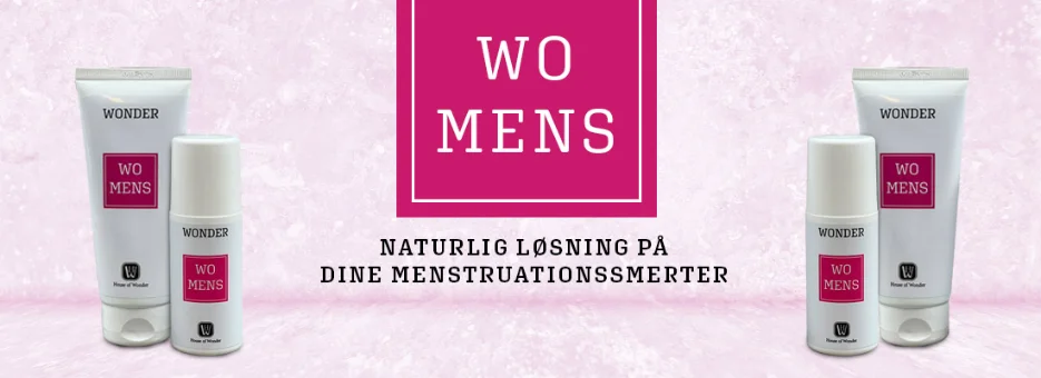 Wo Mens Banner - Naturlig løsning på dine menstruationssmerter.